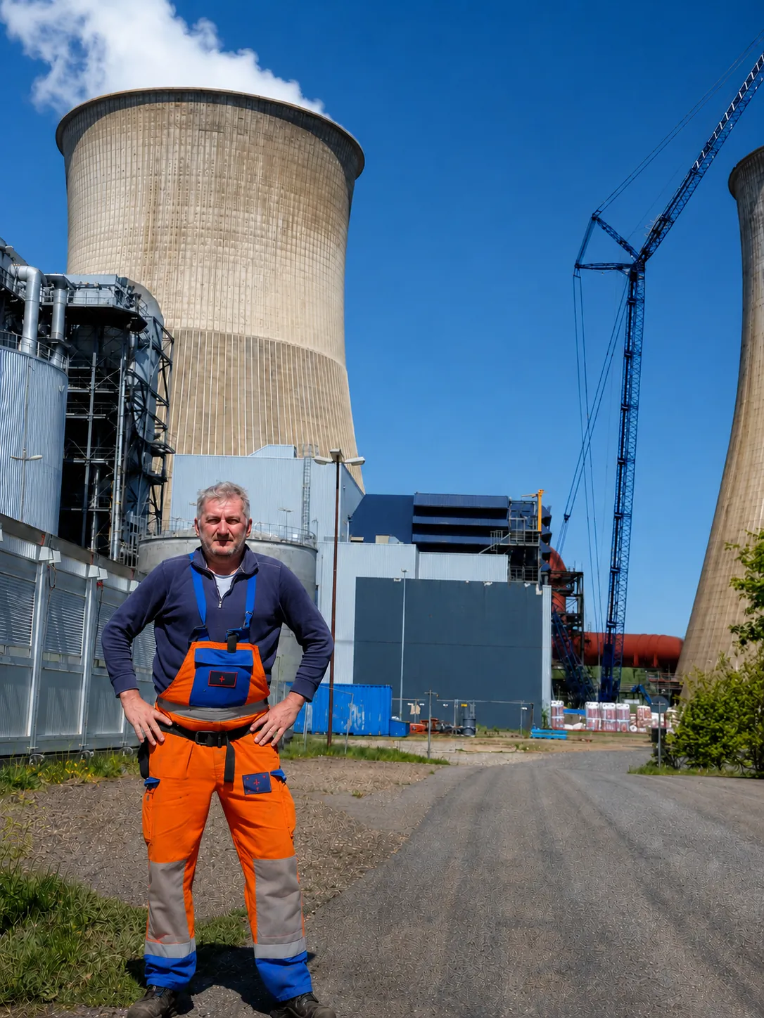 Branko zateze vijke na industrijskoj opremi