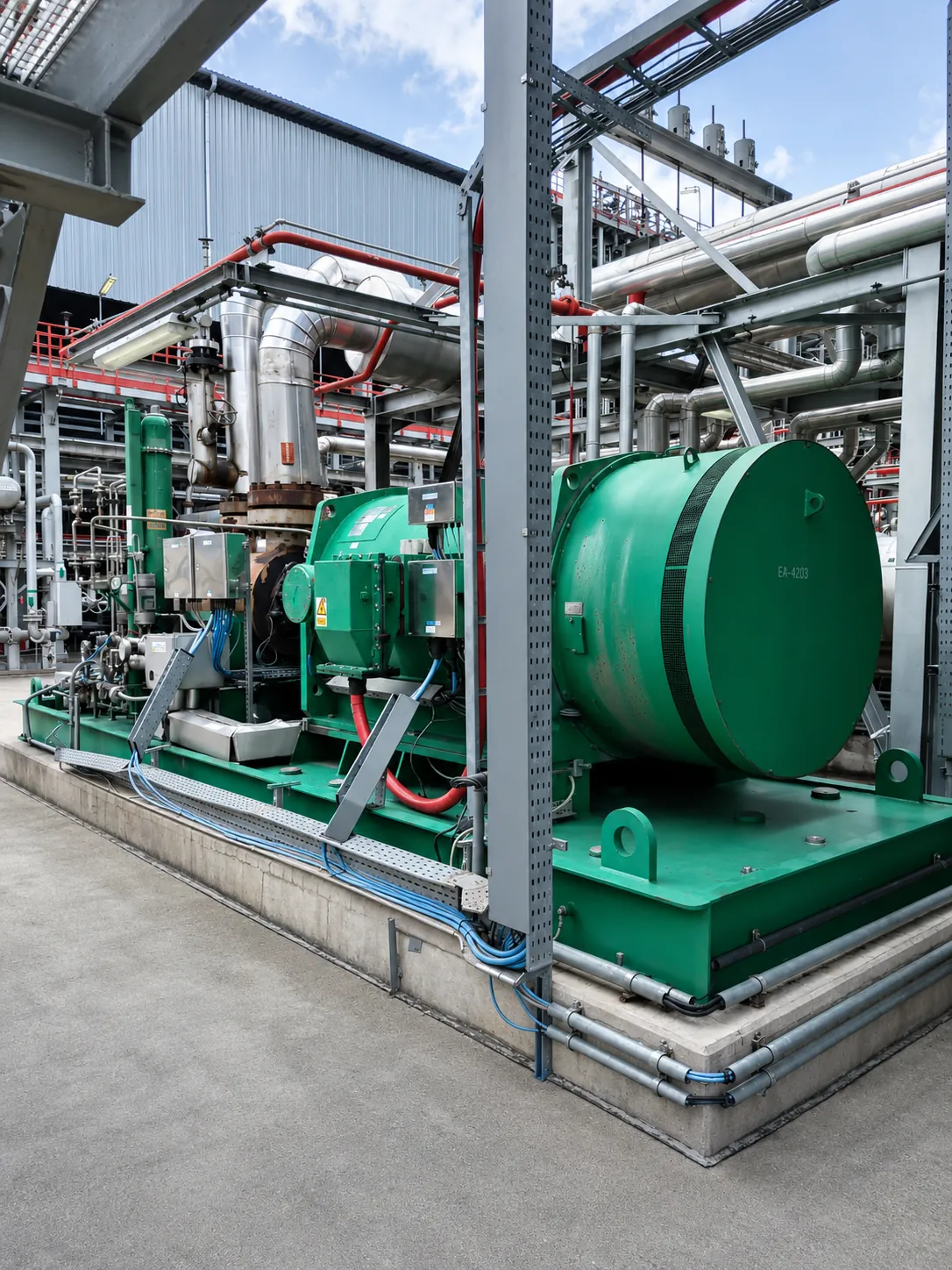 Zeleni industrijski motor u postrojenju
